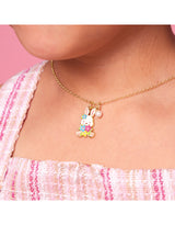 Girl Nation GN-J6647N Collier douce petite -  Lapin et fleurs - Girl Nation vendu par Veille sur toi