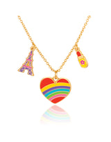 Girl Nation GN-J7113GS Coffret cadeau collier & boucles d'oreilles - Coeur arc-en-ciel - Girl Nation vendu par Veille sur toi