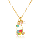 Girl Nation GN-J7135GS Coffret cadeau collier & boucles d'oreilles - Lapin et fleurs - Girl Nation vendu par Veille sur toi
