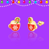 Girl Nation GN-JX521s Boucles d'oreilles en émail - Chocolat chaud - Girl Nation vendu par Veille sur toi