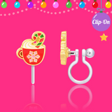Girl Nation GN-JX521sC Boucles d'oreilles à clip en émail - Chocolat chaud - Girl Nation vendu par Veille sur toi