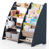 Goodevas CA 2in1Shelves-Kids-GR-CA 2in1 Montessori Shelf for Books and Toys Graphite vendu par Veille sur toi