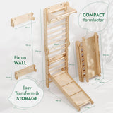 Goodevas CA 3IN1SWCSB-CA 6in1: Wooden Swedish Wall / Climbing ladder for Children + Swing Set + Slide Board vendu par Veille sur toi