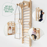 Goodevas CA 3IN1SWCSB-CA 6in1: Wooden Swedish Wall / Climbing ladder for Children + Swing Set + Slide Board vendu par Veille sur toi