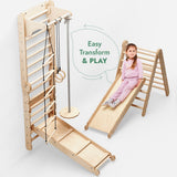 Goodevas CA 3IN1SWCSB-CA 6in1: Wooden Swedish Wall / Climbing ladder for Children + Swing Set + Slide Board vendu par Veille sur toi