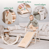 Goodevas CA 4in1 Montessori Climbing Set: Pikler Triangle, Arch, Slide Board, and Cushion for Toddlers (1–3 Years) vendu par Veille sur toi