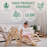 Goodevas CA 4in1 Montessori Climbing Set: Pikler Triangle, Arch, Slide Board, and Cushion for Toddlers (1–3 Years) vendu par Veille sur toi