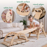 Goodevas CA 4in1 Montessori Climbing Set: Pikler Triangle, Arch, Slide Board, and Cushion for Toddlers (1–3 Years) vendu par Veille sur toi