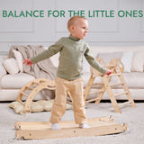 Goodevas CA 4in1 Montessori Climbing Set: Pikler Triangle, Arch, Slide Board, and Cushion for Toddlers (1–3 Years) vendu par Veille sur toi