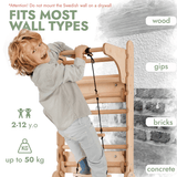 Goodevas CA 5IN1-SWCSAB-CA Wooden Swedish Wall 7in1/ Climbing ladder for Children + Swing Set + Slide Board + Art Add-on vendu par Veille sur toi