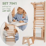 Goodevas CA 5IN1-SWCSAB-CA Wooden Swedish Wall 7in1/ Climbing ladder for Children + Swing Set + Slide Board + Art Add-on vendu par Veille sur toi