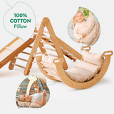Goodevas CA 5MCS-TRIA-NET-CUSH-CA 5in1 Montessori Climbing Frame Set: Triangle Ladder + Arch/Rocker + Slide Board/Ramp + Netting rope + Cushion vendu par Veille sur toi