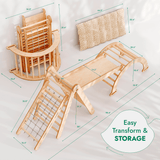 Goodevas CA 5MCS-TRIA-NET-CUSH-CA 5in1 Montessori Climbing Frame Set: Triangle Ladder + Arch/Rocker + Slide Board/Ramp + Netting rope + Cushion vendu par Veille sur toi