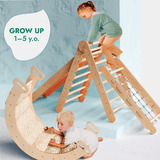 Goodevas CA 5MCS-TRIA-NET-CUSH-CA 5in1 Montessori Climbing Frame Set: Triangle Ladder + Arch/Rocker + Slide Board/Ramp + Netting rope + Cushion vendu par Veille sur toi