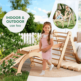 Goodevas CA 5MCS-TRIA-NET-CUSH-CA 5in1 Montessori Climbing Frame Set: Triangle Ladder + Arch/Rocker + Slide Board/Ramp + Netting rope + Cushion vendu par Veille sur toi