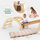 Goodevas CA 5MCS-TRIA-NET-CUSH-CA 5in1 Montessori Climbing Frame Set: Triangle Ladder + Arch/Rocker + Slide Board/Ramp + Netting rope + Cushion vendu par Veille sur toi