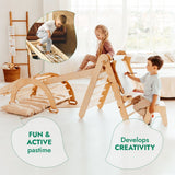 Goodevas CA 6MCS-TRIA-NET-CUSH-ART-CA 6in1 Montessori Climbing Frame Set: Triangle Ladder + Arch/Rocker + Slide/Ramp + Net + Cushion + Art Addition vendu par Veille sur toi