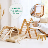 Goodevas CA 6MCS-TRIA-NET-CUSH-ART-CA 6in1 Montessori Climbing Frame Set: Triangle Ladder + Arch/Rocker + Slide/Ramp + Net + Cushion + Art Addition vendu par Veille sur toi