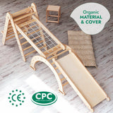 Goodevas CA 6MCS-TRIA-NET-CUSH-ART-CA 6in1 Montessori Climbing Frame Set: Triangle Ladder + Arch/Rocker + Slide/Ramp + Net + Cushion + Art Addition vendu par Veille sur toi
