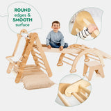 Goodevas CA 6MCS-TRIA-NET-CUSH-ART-CA 6in1 Montessori Climbing Frame Set: Triangle Ladder + Arch/Rocker + Slide/Ramp + Net + Cushion + Art Addition vendu par Veille sur toi