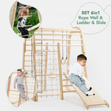 Goodevas CA IWPC-6IN1-CA Indoor Wooden Playground for Children - 6in1 Playground + Swings Set + Slide Board vendu par Veille sur toi