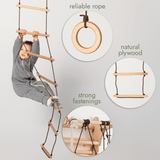 Goodevas CA SS-RL-GR-DSR-CA 3in1 Swings Set: Rope Ladder + Gymnastic Rings + Disc Rope Swing vendu par Veille sur toi