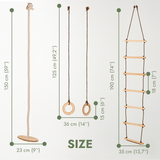 Goodevas CA SS-RL-GR-DSR-CA 3in1 Swings Set: Rope Ladder + Gymnastic Rings + Disc Rope Swing vendu par Veille sur toi