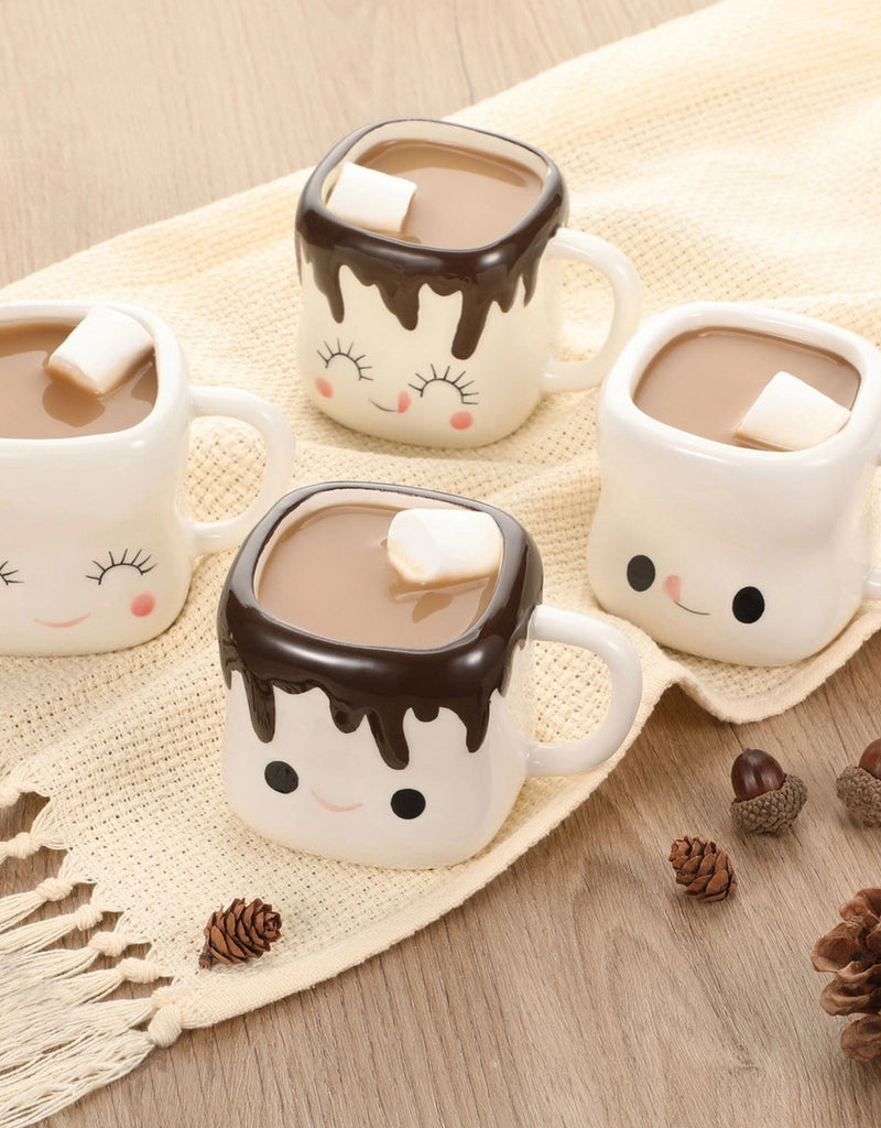Ensemble de 4 tasses à chocolat chaud - Les guimauves - Kelomot