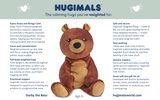 Hugimals HUG001BR Peluche lourde et apaisante - Darby l'ours - Hugimals vendu par Veille sur toi