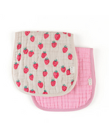 Itzy Ritzy 807351723 Duo de linges en mousseline de coton - Itzy Burp cloths™ - Itzy Ritzy Fraise et crème vendu par Veille sur toi