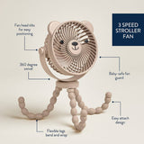 Itzy Ritzy Canada 905951780 *New* Itzy Breeze 3-Speed Stroller Fan™ Taupe vendu par Veille sur toi