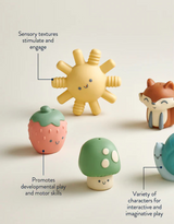 Itzy Ritzy FP8560 Ensemble de 4 marionnettes à doigts avec un gicleur soleil - Bitzy Puppets™ - Itzy Ritzy vendu par Veille sur toi