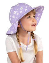 Jan & Jul Chapeau Soleil Floppy en Coton - Marguerites Violettes - Jan & Jul vendu par Veille sur toi