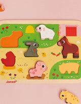 Janod J07121 Casse tête en bois chunky - À la ferme - 7 pièces - Janod vendu par Veille sur toi