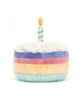 Jellycat A1RBC Peluche - Gâteau d'anniversaire arc-en-ciel - Grand - Amuseable - Jellycat vendu par Veille sur toi