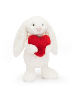 Jellycat BB3LOVE Peluche - Lapin blanc avec coeur - Bashful - Moyen - Jellycat vendu par Veille sur toi