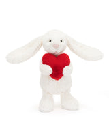 Jellycat BB3LOVE Peluche - Lapin blanc avec coeur - Bashful - Moyen - Jellycat vendu par Veille sur toi