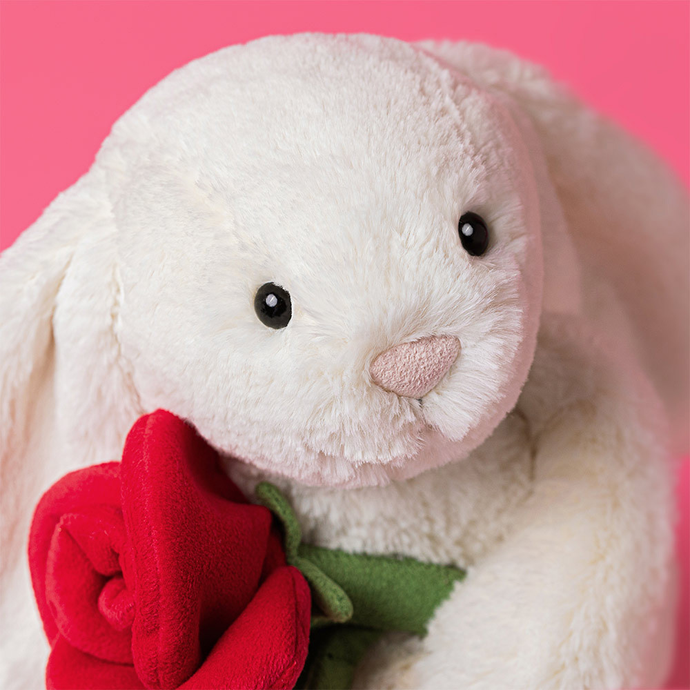Soft Plush Toy - Bunny with Rose - Jellycat | Veille sur toi