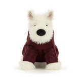 Jellycat MUN2JUM Peluche - Chien Munro Scottie avec chandail d'hiver - Jellycat vendu par Veille sur toi