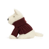 Jellycat MUN2JUM Peluche - Chien Munro Scottie avec chandail d'hiver - Jellycat vendu par Veille sur toi