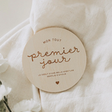 Le petit tableau noir ⚜ PAST-BOIS-BB Pastille de bois recto/verso - Premier jour - Le petit tableau noir vendu par Veille sur toi