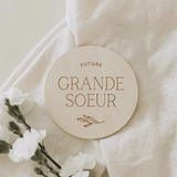 Le petit tableau noir ⚜ Pastille-frère/soeur Pastilles de bois recto/verso - Futur grand frère/soeur - Le petit tableau noir vendu par Veille sur toi