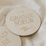 Le petit tableau noir ⚜ Pastille-frère/soeur Pastilles de bois recto/verso - Futur grand frère/soeur - Le petit tableau noir vendu par Veille sur toi