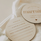 Le petit tableau noir ⚜ PastilleBois-Marraine Pastille de bois recto/verso - Marraine - Le petit tableau noir vendu par Veille sur toi