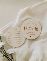 Le petit tableau noir ⚜ PastilleBois-Parrain Pastille de bois recto/verso - Parrain - Le petit tableau noir vendu par Veille sur toi