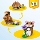 LEGO 31376 Le hamster mignon avec une fleur 3-en-1 - 166 pièces - LEGO vendu par Veille sur toi