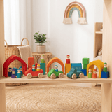 Little Treasures LT-RHS-001 Montessori Rainbow House Stacker vendu par Veille sur toi