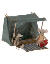 Maileg 11-3401-00 Tente du joyeux campeur sarcelle pour souris - avec auvent - Maileg vendu par Veille sur toi