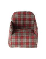 Maileg 11-4413-03 Sofa une place miniature pour souris - Carreauté rouge - Maileg vendu par Veille sur toi