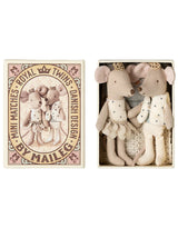 Maileg 17-5100-00 Souris jumelles royales, petite sœur et petit frère dans une boîte d'allumettes - Maileg vendu par Veille sur toi